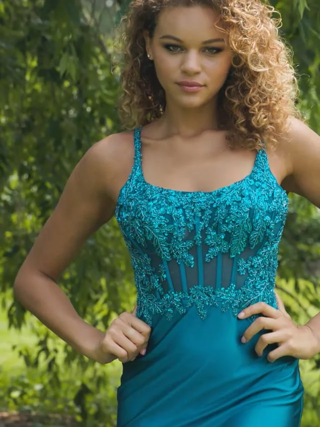 Faviana Illusion Corset Lace-up Prom Dress 11467 - Image 5