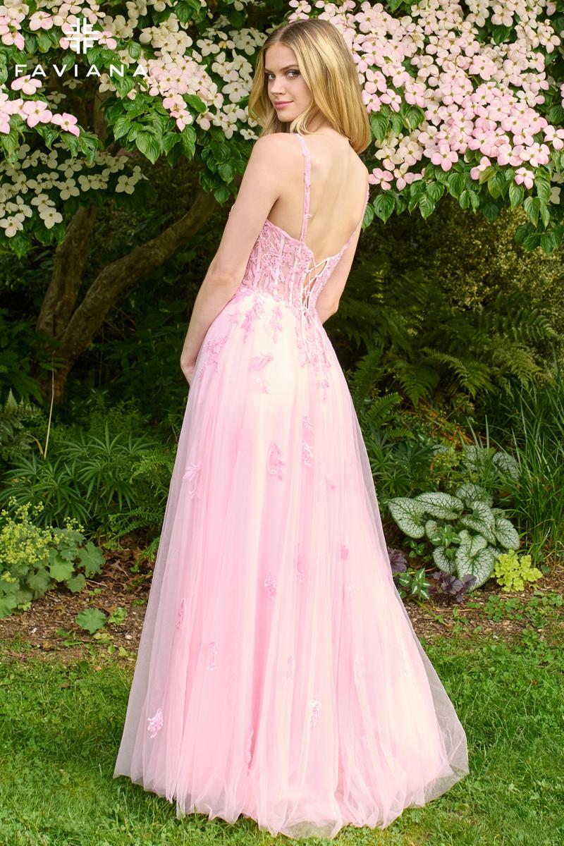 Faviana Illusion Lace A-Line Prom Dress 11437 - Image 2