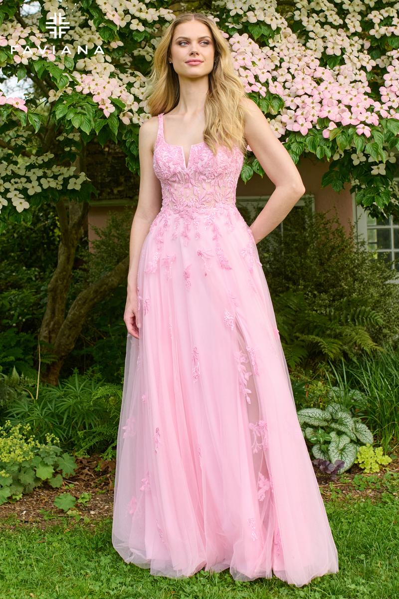 Faviana Illusion Lace A-Line Prom Dress 11437 - Image 3