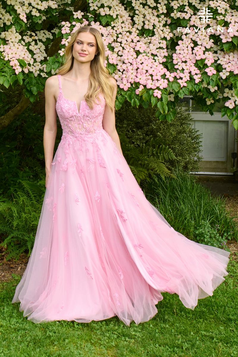 Faviana Illusion Lace A-Line Prom Dress 11437 - Image 4