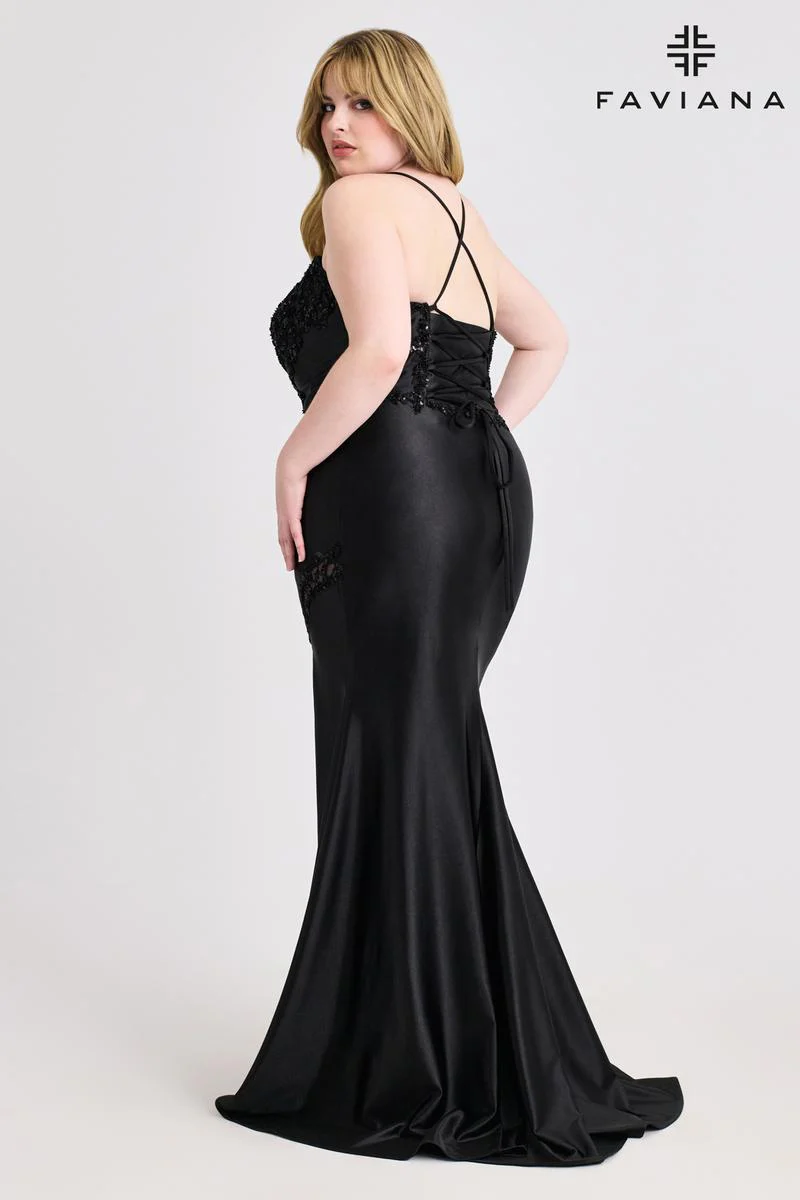 Faviana Lace-up Back Plus Size Prom Dress 9606 - Image 2