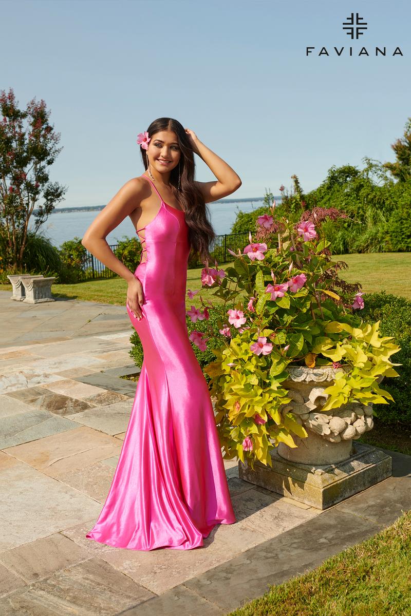Faviana Lace-up Back Satin Prom Dress ES10890 - Image 10