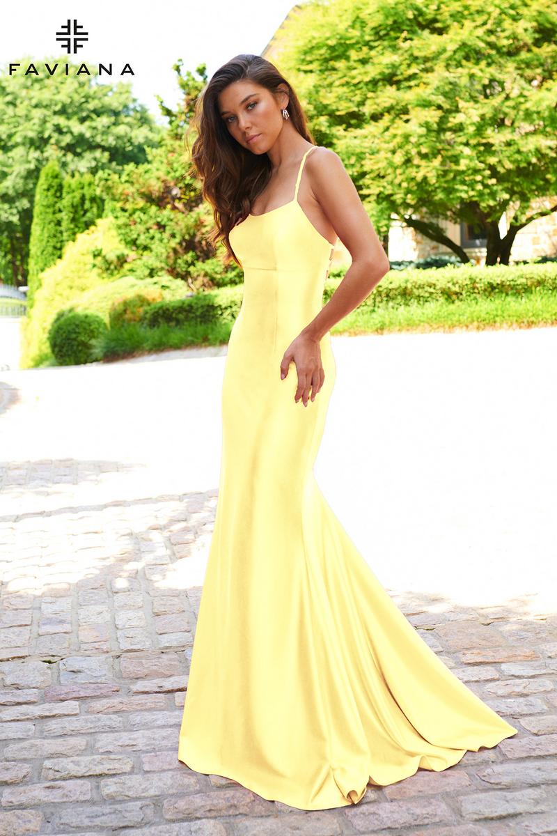 Faviana Lace-up Back Satin Prom Dress ES10890 - Image 18