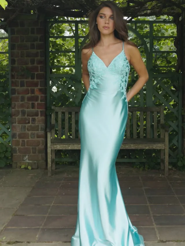 Faviana Low Back Satin Prom Dress 11402 - Image 10