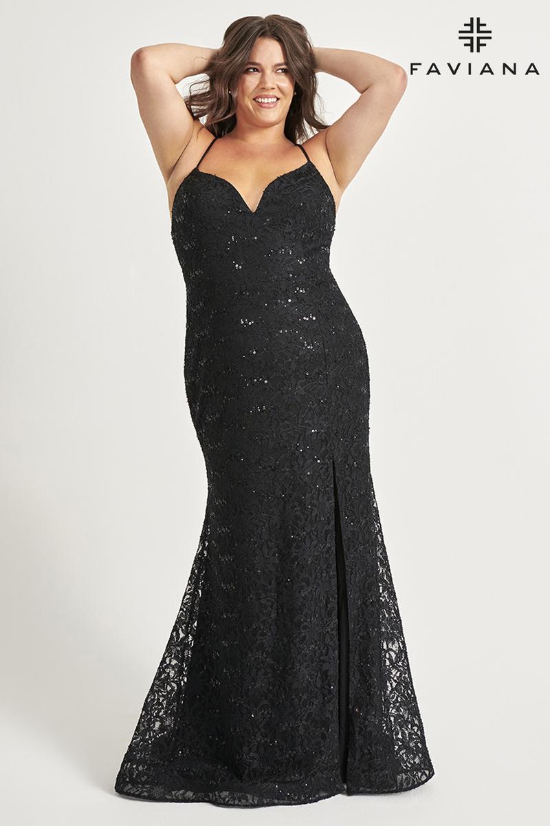 Faviana Lace Plus Size Prom Dress 9546 - Image 3