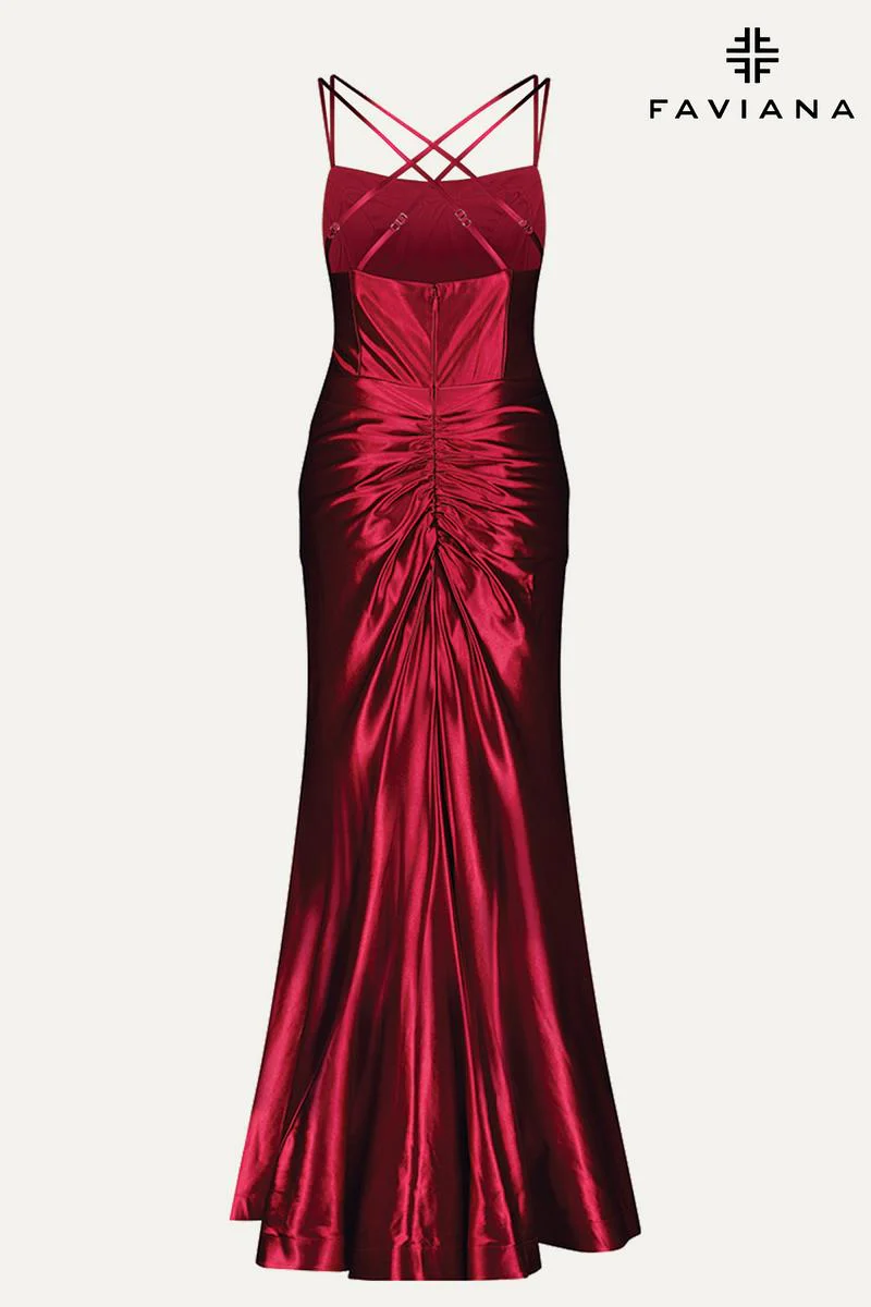 Faviana Ruched Plus Size Prom Dress 9551 - Image 2