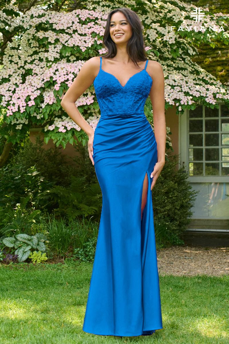 Faviana Ruched Corset Prom Dress 11406 - Image 3