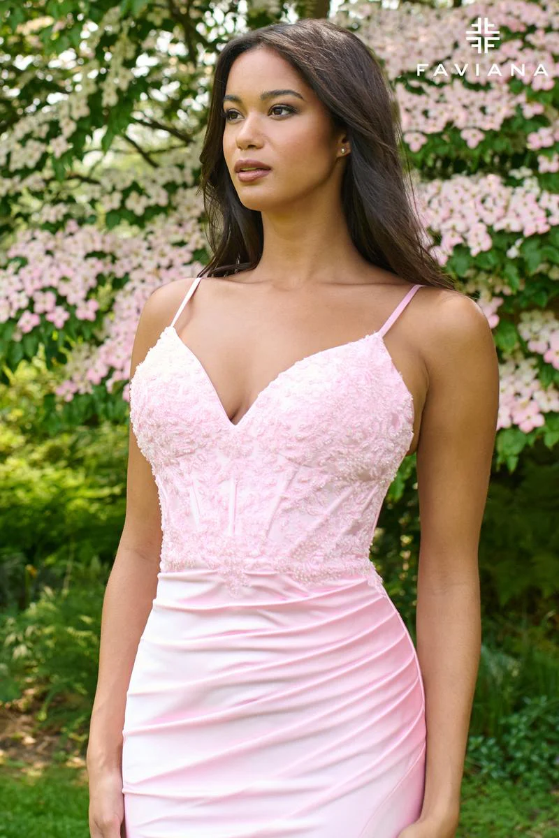 Faviana Ruched Corset Prom Dress 11406 - Image 5