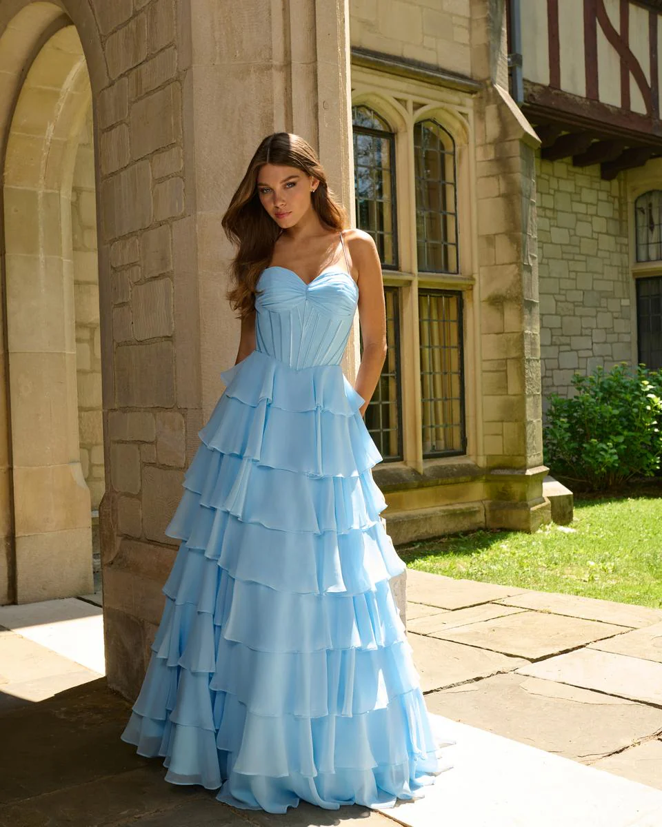 Faviana Ruffle Corset Prom Dress 11420 - Image 6