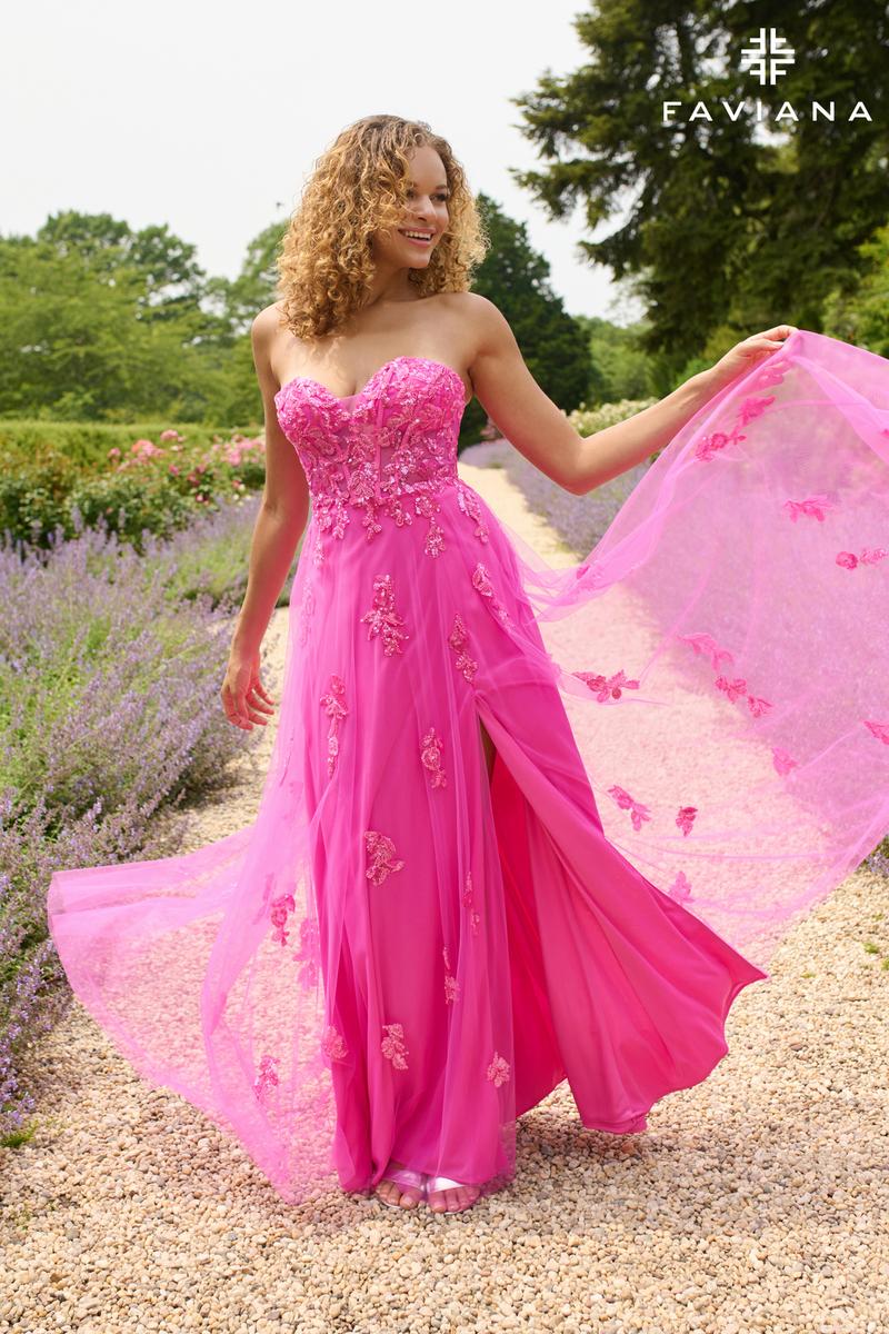 Faviana Strapless Corset Prom Dress 11474 - Image 3
