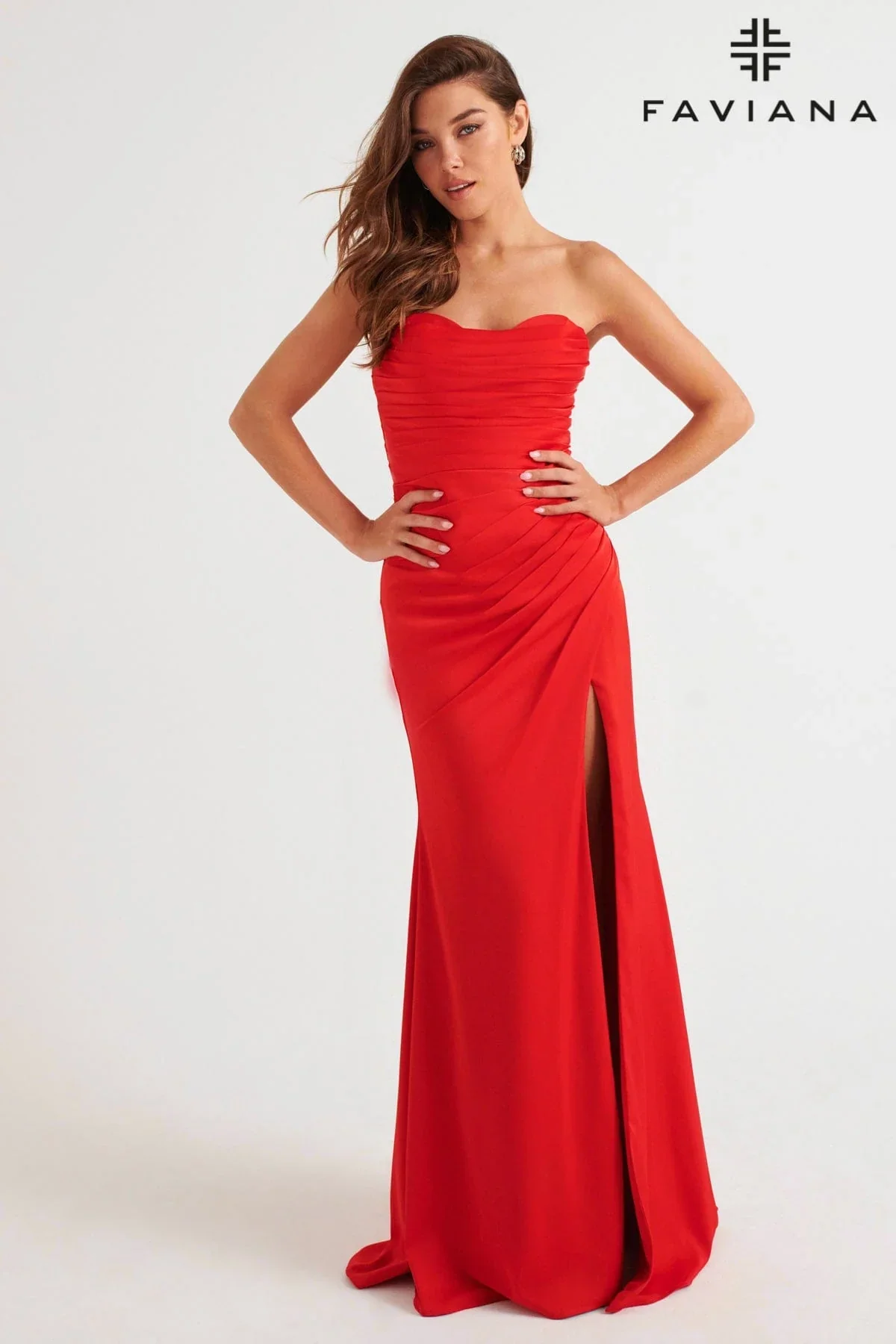 Faviana Strapless Ruched Dress 11268 - Image 4