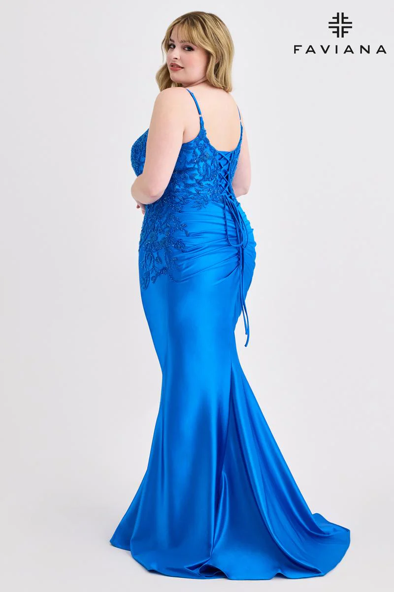 Faviana Tight Ruched Plus Size Prom Dress 9603 - Image 2