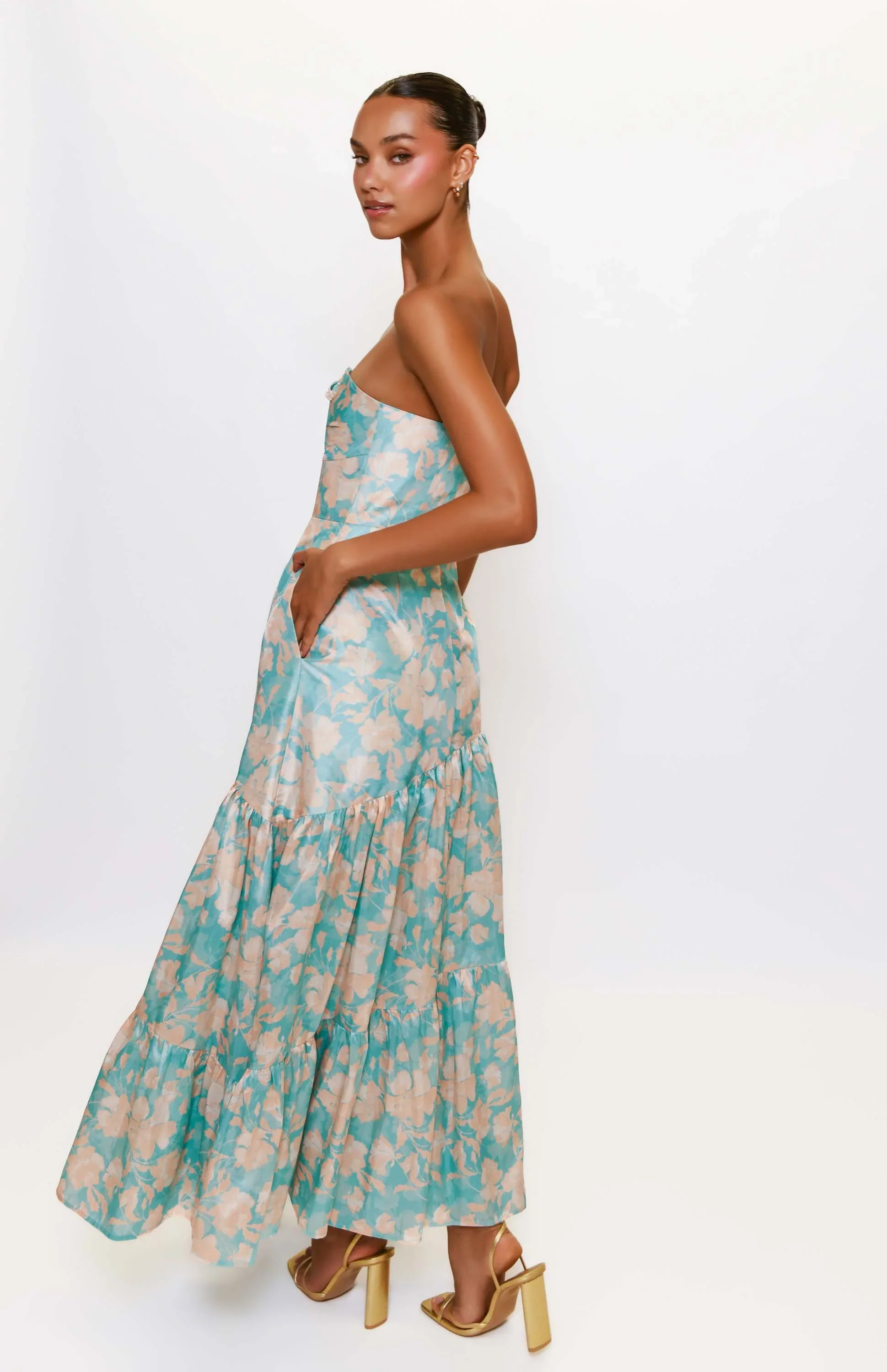 Hutch "Phoebe" Strapless Floral Dress 11316 - Image 9