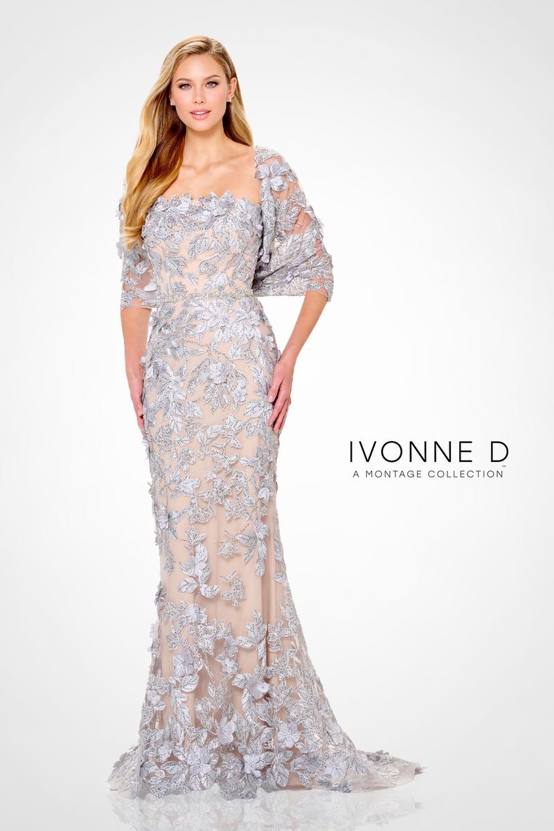 Ivonne D by Mon Cheri 3D Floral Evening Dress ID6205 - Image 7