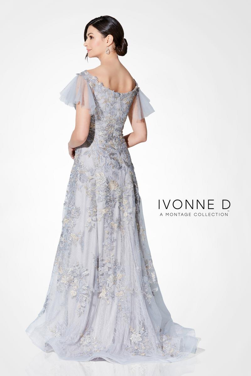 Ivonne D Flutter Sleeve Lace Evening Dress 122D63 - Image 3