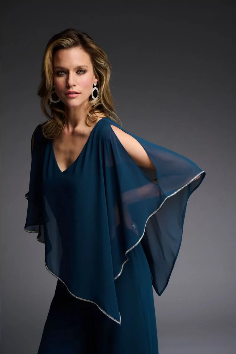 Joseph Ribkoff Asymmetrical Chiffon Tunic 223738 - Image 3