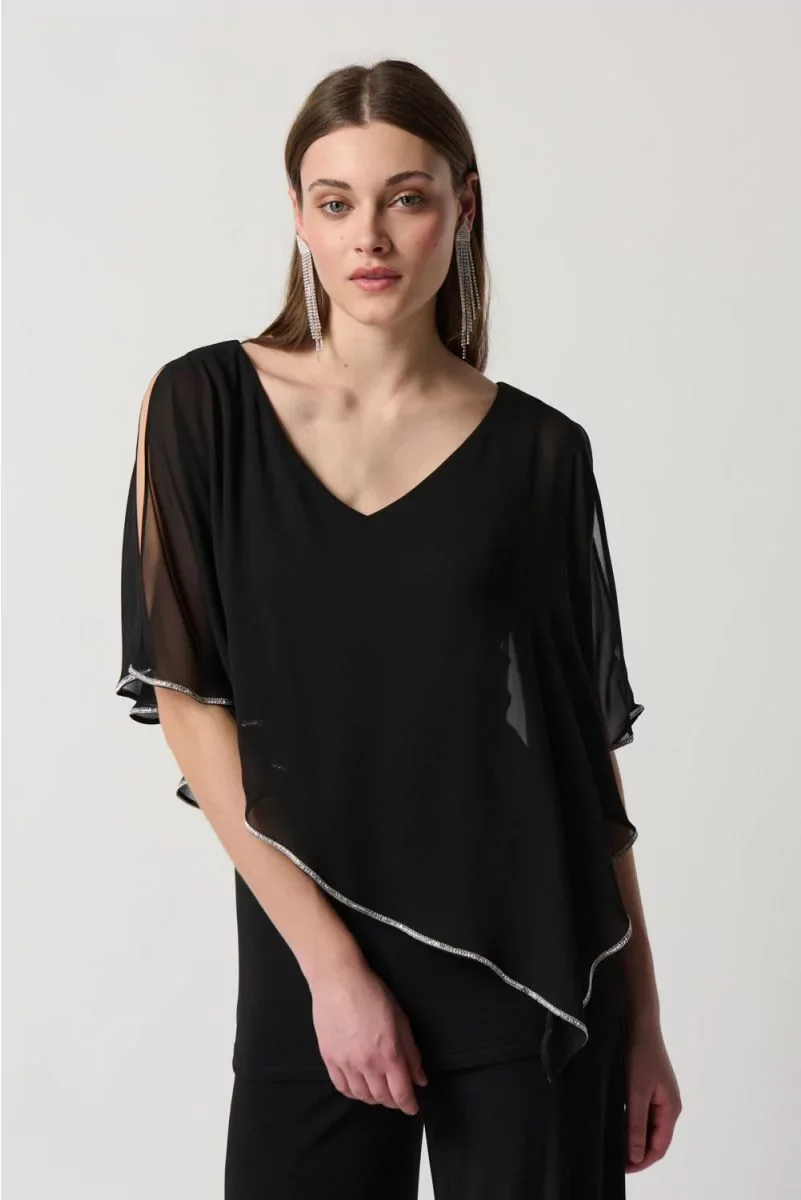 Joseph Ribkoff Asymmetrical Chiffon Tunic 223738 - Image 7