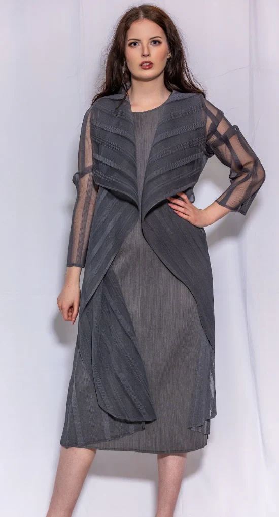 Journey Plissé Midi Dress with Jacket D2812 - Image 15
