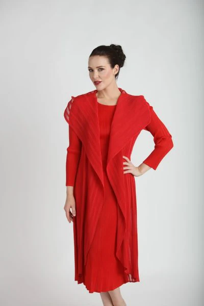 Journey Plissé Midi Dress with Jacket D2812 - Image 3