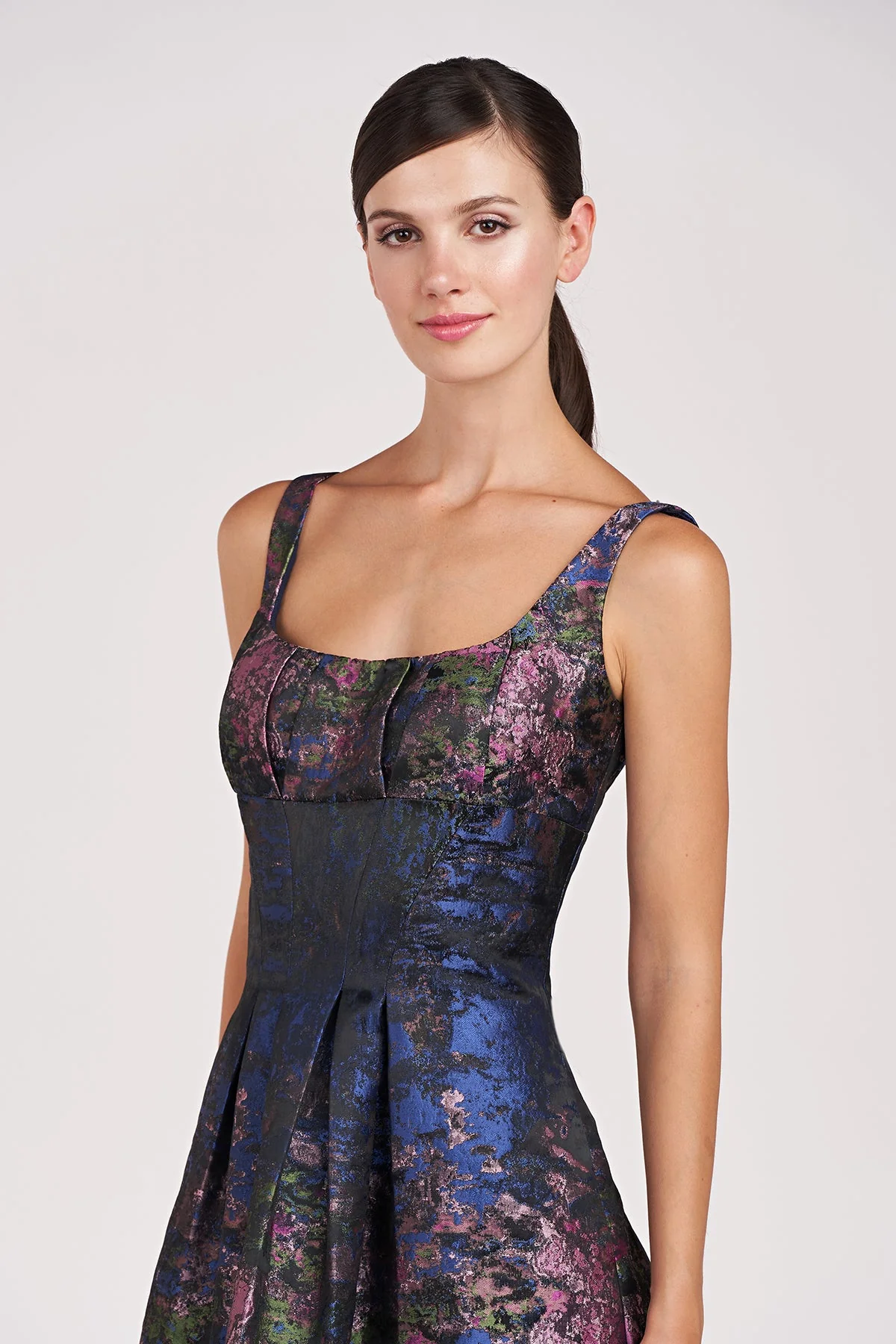 Kay Unger "June" Tea Length Jacquard Dress 55111432 - Image 2