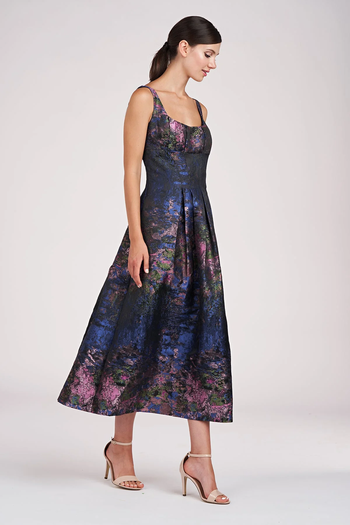 Kay Unger "June" Tea Length Jacquard Dress 55111432 - Image 4