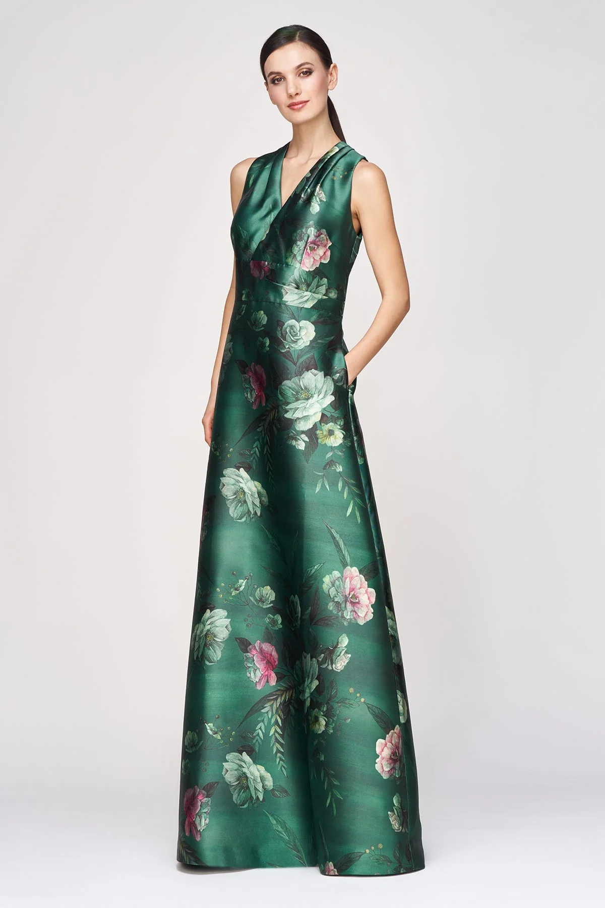 Kay Unger N-Neck Floral "Rosalind" Evening Dress 55112449 - Image 4