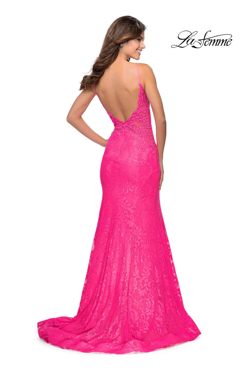 La Femme Illusion Lace Prom Dress 28355 - Image 4