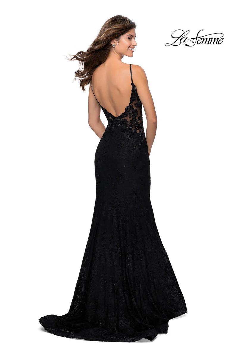 La Femme Illusion Lace Prom Dress 28355 - Image 7