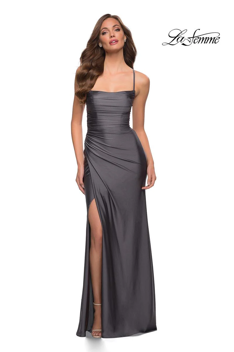 La Femme Long Simple Fitted Prom Dress 29710 - Image 12