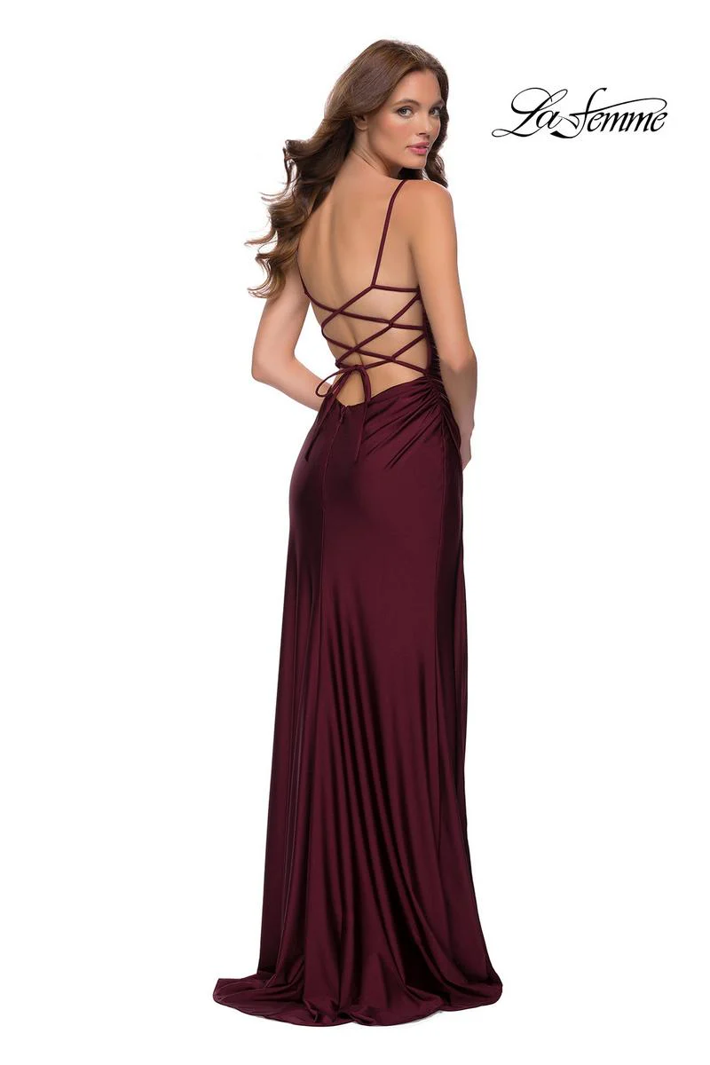 La Femme Long Simple Fitted Prom Dress 29710 - Image 5