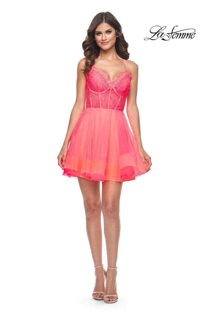 La Femme Corset A-Line Homecoming Dress 31469 - Image 3