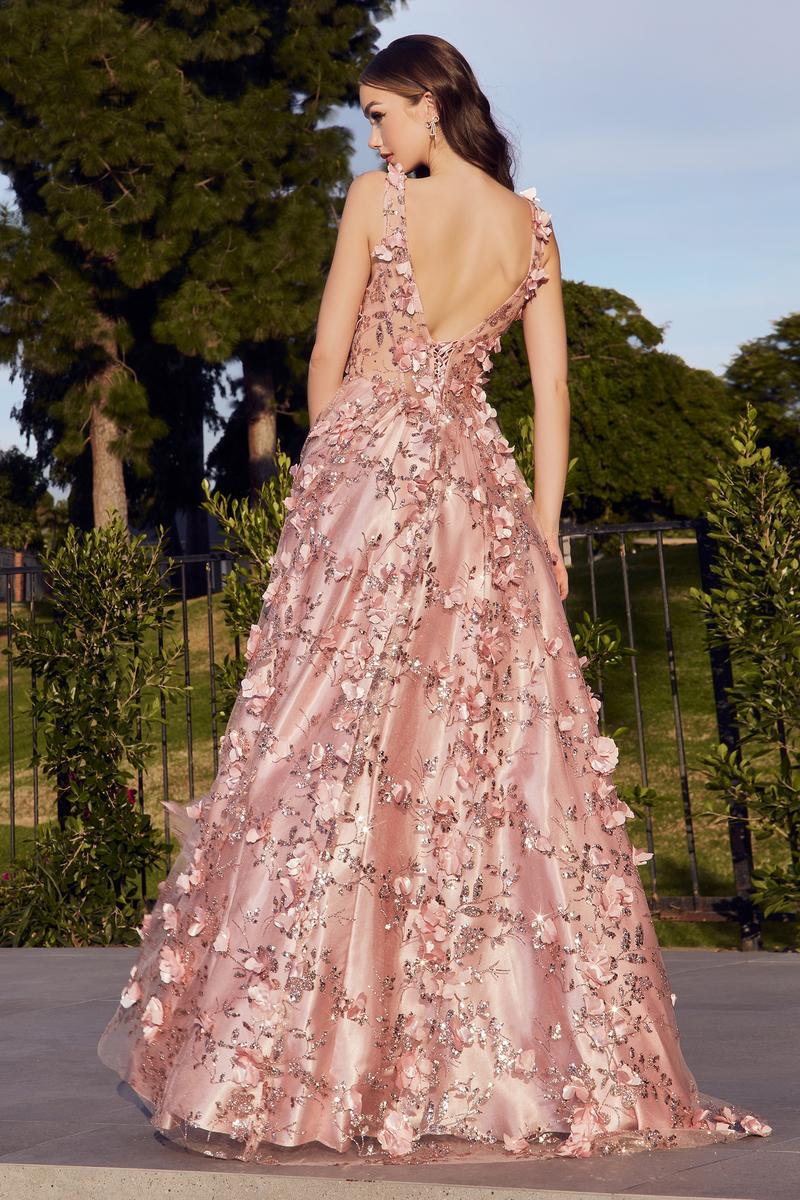 LaDivine by Cinderella Divine A-line 3D Floral Dress J838 - Image 6