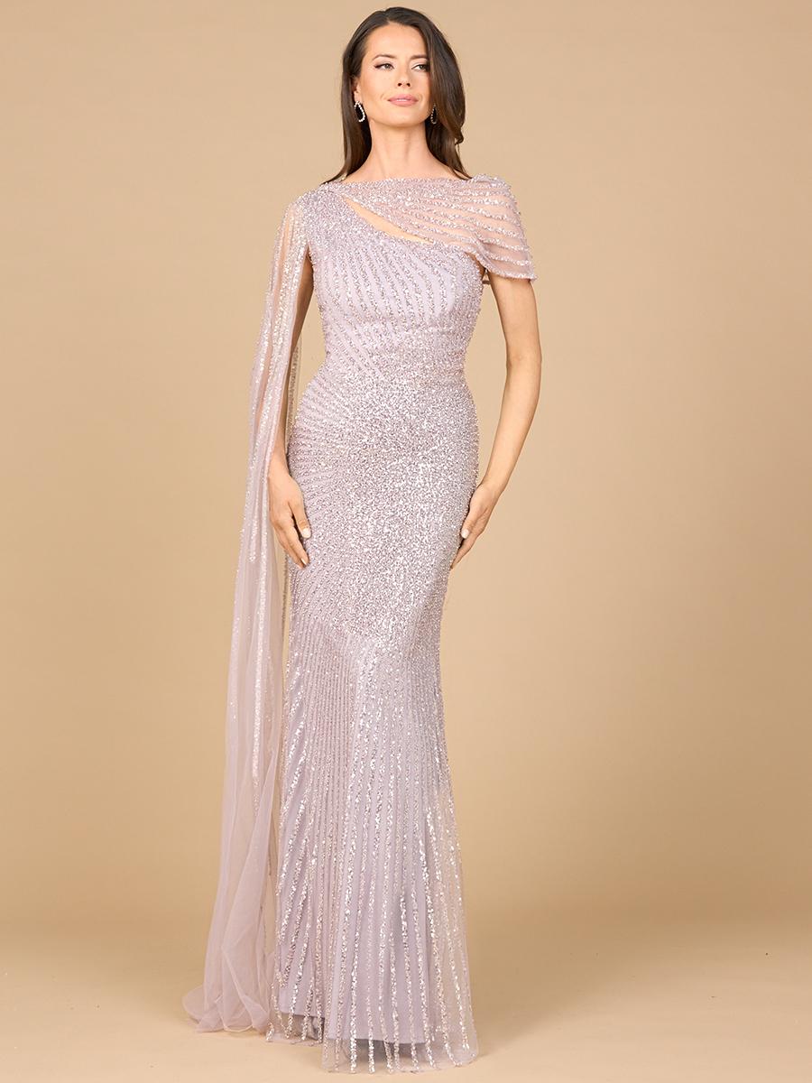 Lara Beaded One Shoulder Evening Gown 29051 - Image 5