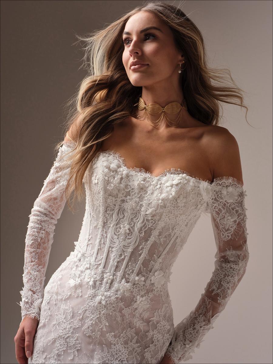 Maggie Sottero "Takera" Fit and Flare Lace Bridal Gown - Image 7