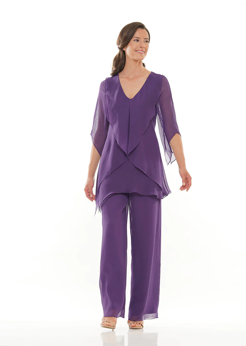 Marsoni by Colors Dress Ruffle Chiffon Pantsuit M308 - Image 16