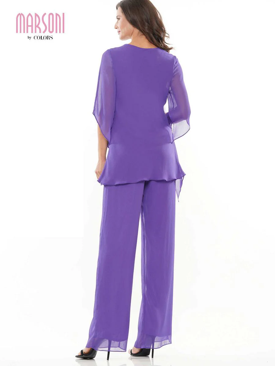 Marsoni by Colors Dress Ruffle Chiffon Pantsuit M308 - Image 4