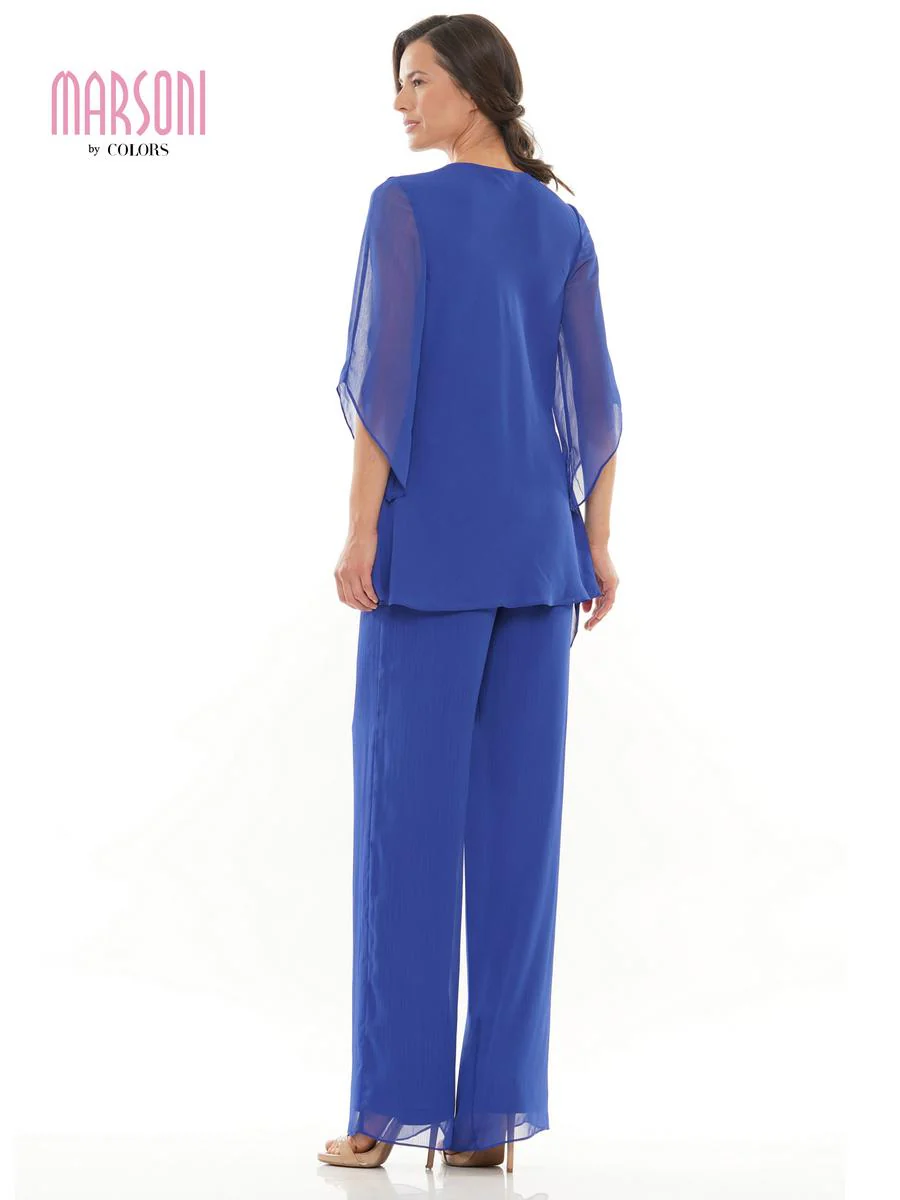 Marsoni by Colors Dress Ruffle Chiffon Pantsuit M308 - Image 6
