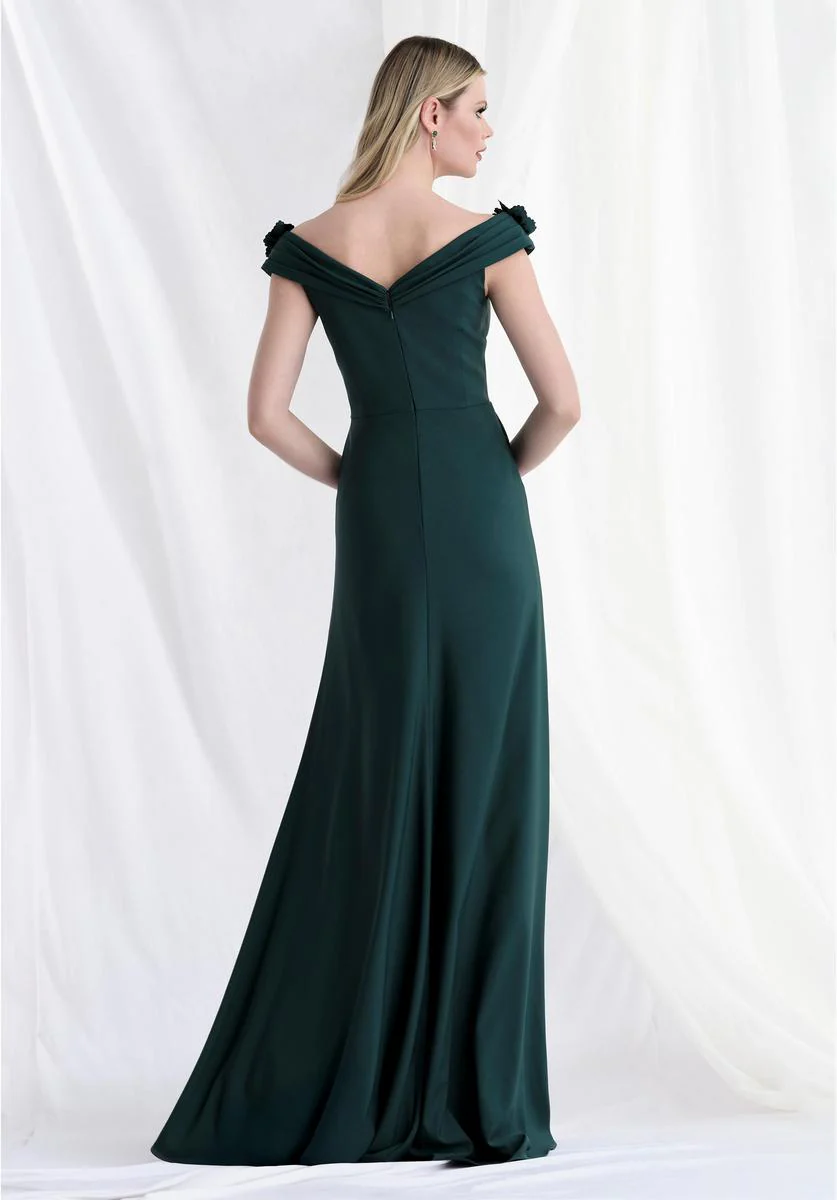 MLNY by Morilee V-Neck Wrap Bodice Evening Dress 73183 - Image 2