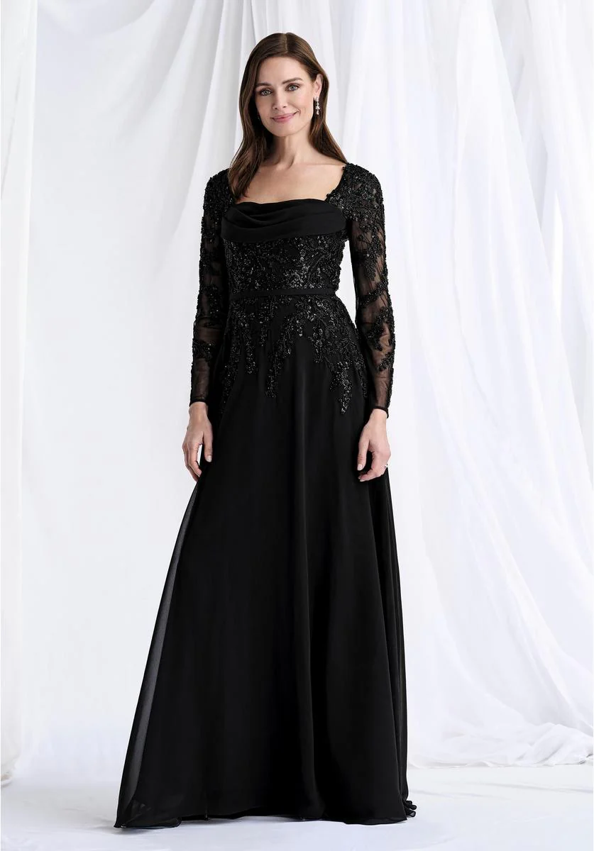 MLNY by Morilee Long Sleeve A-Line Evening Dress 73185 - Image 4