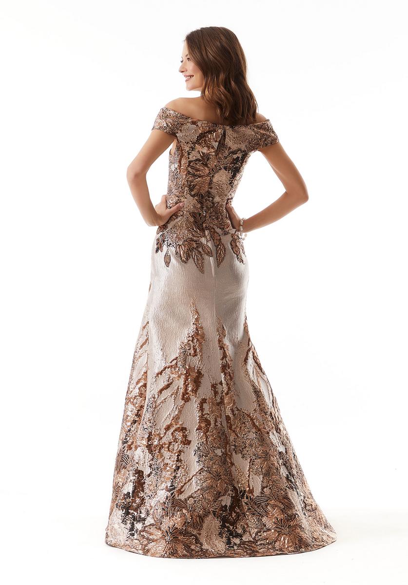 MGNY Madeline Gardner Metallic Jacquard Dress 73008 - Image 2