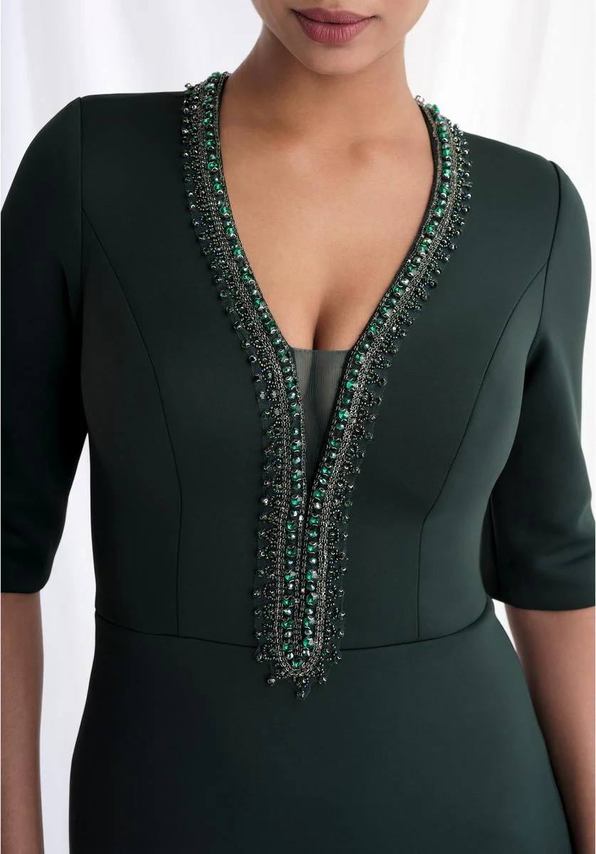 MGNY Madeline Gardner Metallic Jacquard Dress 73008 - Image 6