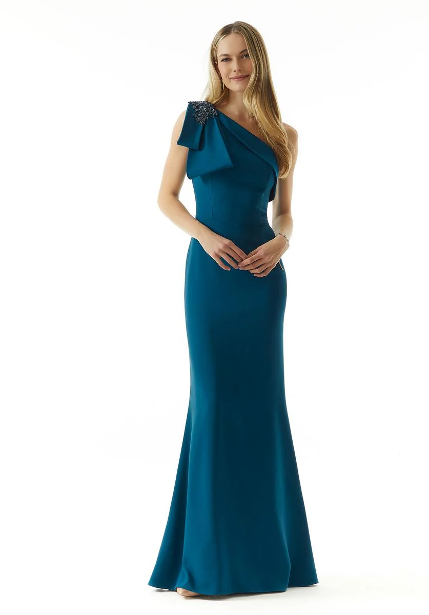 MGNY Madeline Gardner Bow Shoulder Evening Dress 73011
