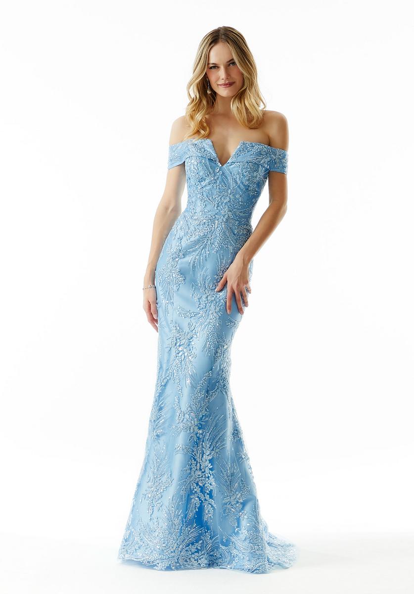 MLNY Madeline Gardner Notch Bodice Evening Dress 73031 - Image 3