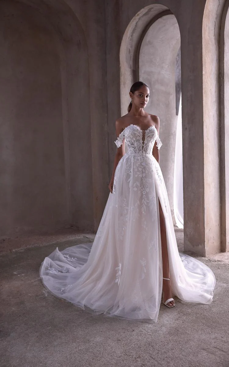 Morilee "Filippa" Romantic A-line Strapless Lace Bridal Gown