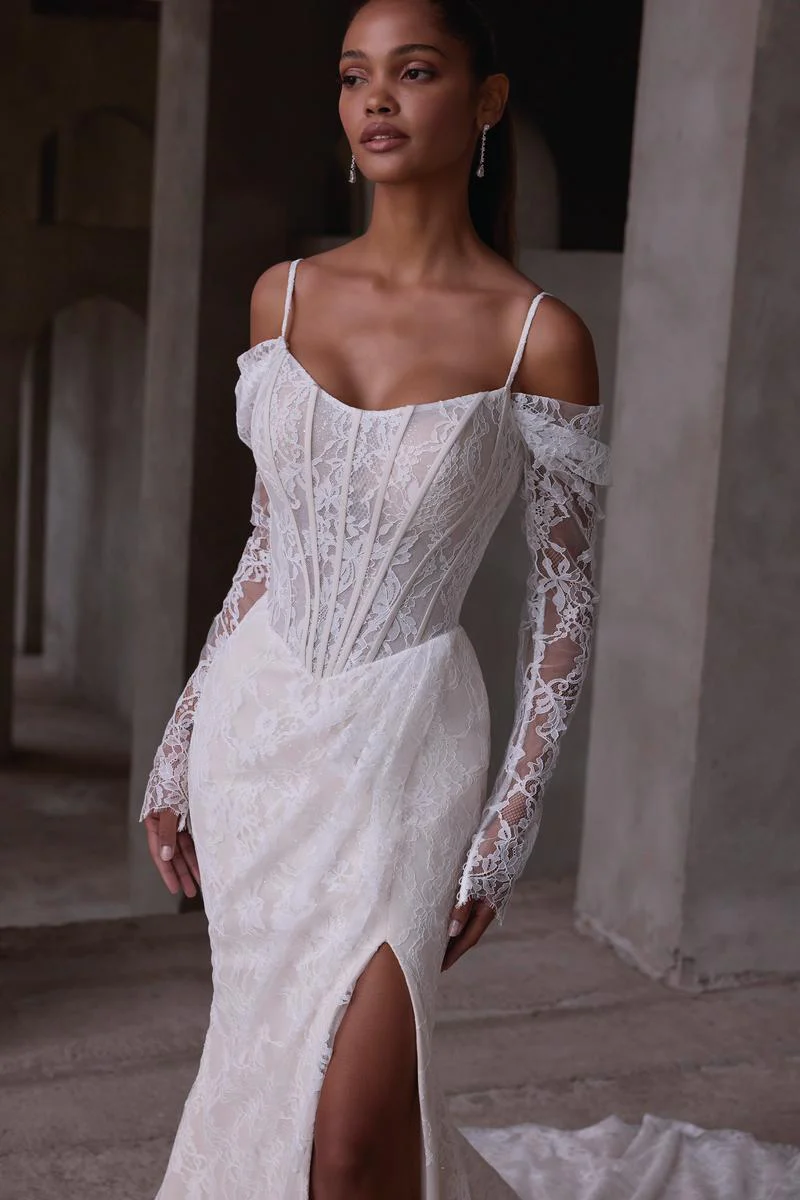Morilee "Leto" Lace Fit and Flare Bridal Gown with Straps - Image 4