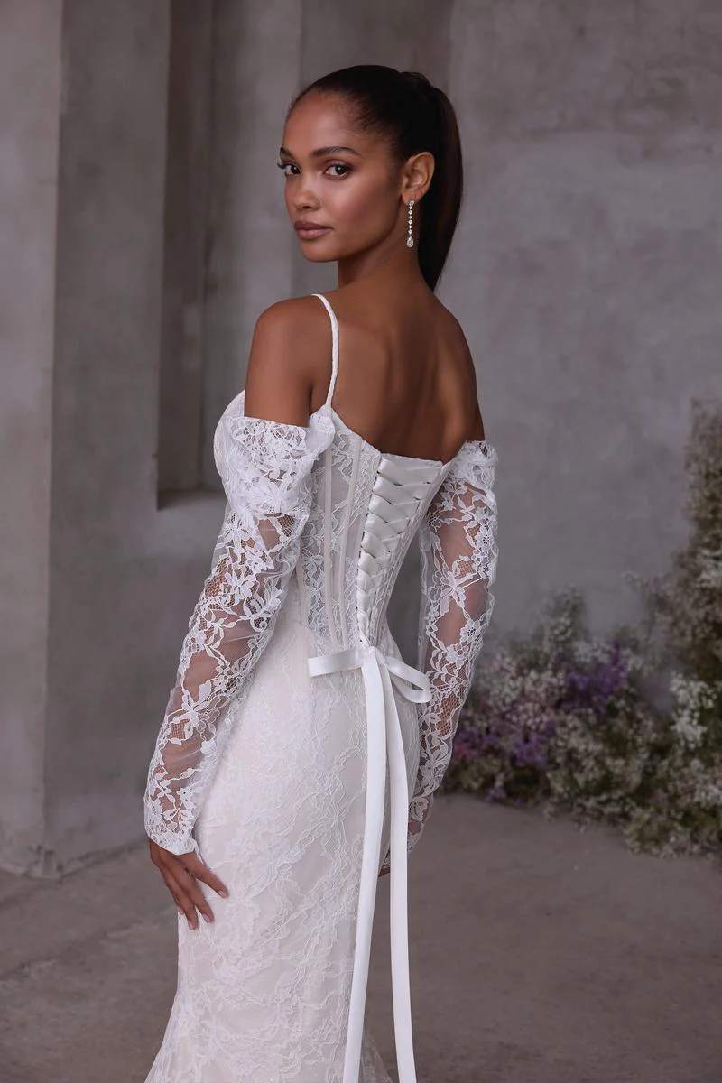 Morilee "Leto" Lace Fit and Flare Bridal Gown with Straps - Image 5