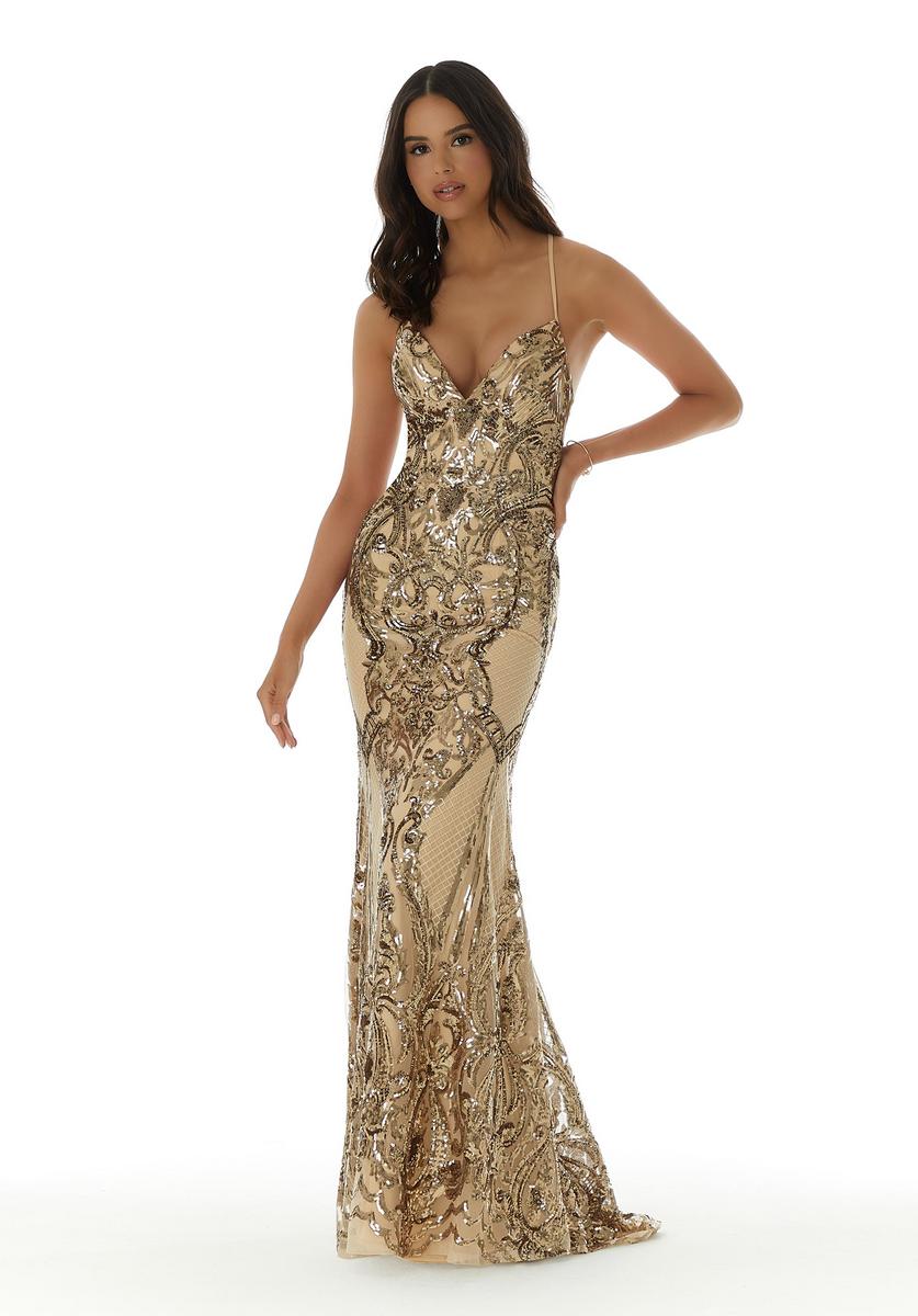 Morilee Long Sequin V-Neck Prom Dress 43032 - Image 2