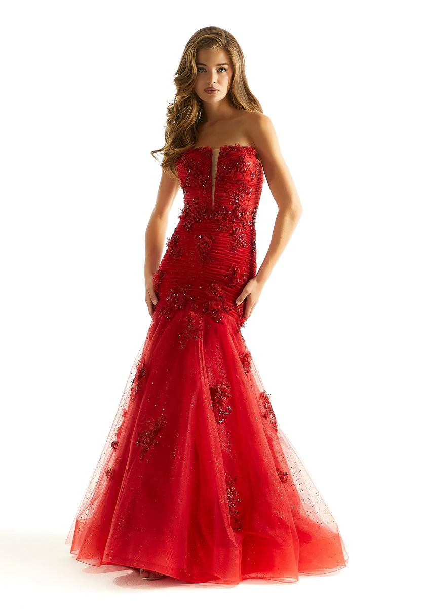 Morilee Strapless 3D Floral mermaid Prom Dress 49008 - Image 5