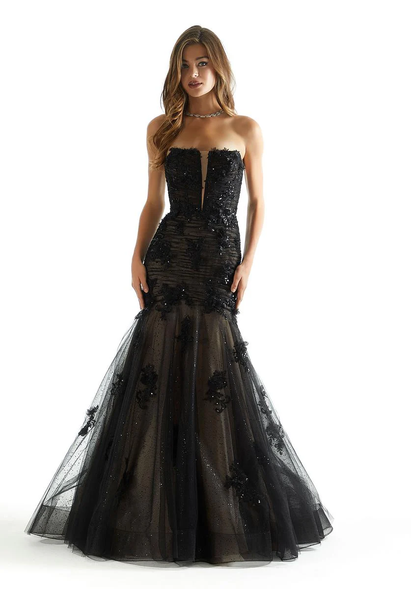 Morilee Strapless 3D Floral mermaid Prom Dress 49008 - Image 7