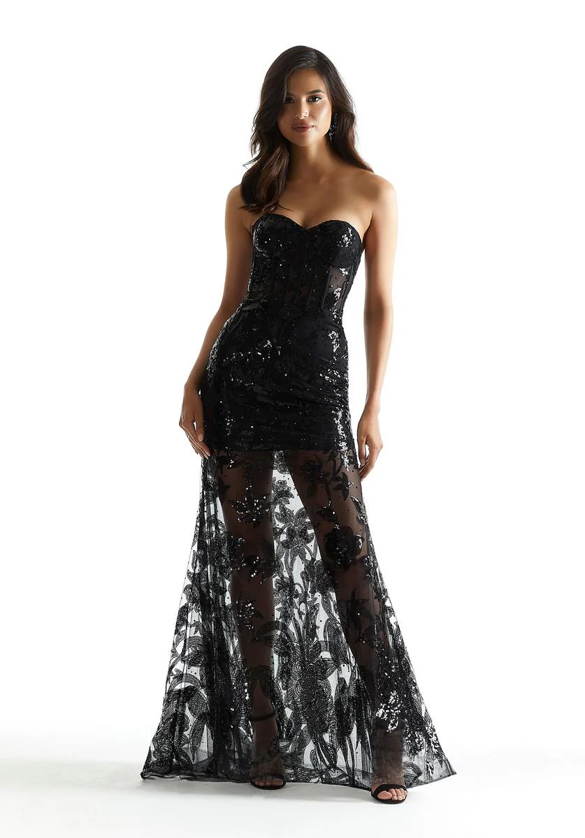 Morilee Strapless Illusion Skirt Prom Dress 49032 - Image 4